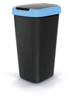 Kosz na śmieci 25 l, Jasny niebieski, Czarny, COMPACTA Q, Prosperplast