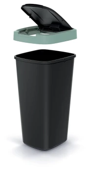 Kosz na śmieci 25 l, Jasny niebieski, Czarny, COMPACTA Q, Prosperplast