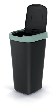 Kosz na śmieci 25 l, Jasny niebieski, Czarny, COMPACTA Q, Prosperplast