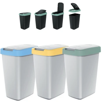 Zestaw koszy na śmieci 3x12 l, Popielaty, COMPACTA Q, Prosperplast