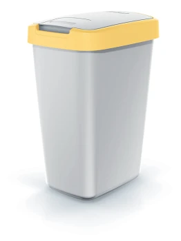 Kosz na śmieci 25 l, Jasny żółty, Popielaty, COMPACTA Q, Prosperplast
