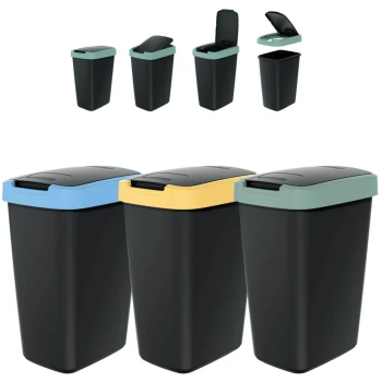 Zestaw koszy na śmieci 3x12 l, Czarny, COMPACTA Q, Prosperplast