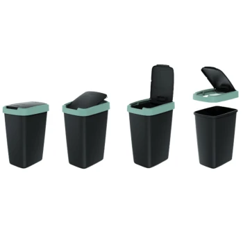Zestaw koszy na śmieci 3x12 l, Czarny, COMPACTA Q, Prosperplast