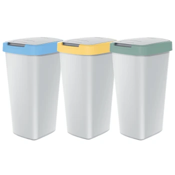 Zestaw koszy na śmieci 3x25 l, Popielaty, COMPACTA Q, Prosperplast