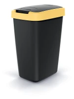 Kosze na śmieci 12 l, Jasny żółty, Czarny, COMPACTA Q, Prosperplast