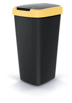 Kosz na śmieci 25 l, Jasny żółty, Czarny, COMPACTA Q, Prosperplast