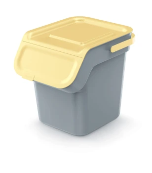 Kosze do segregacji odpadów 4x20 l, z filtrem węglowym, Smooth gray, KADDI Q SET4, Prosperplast