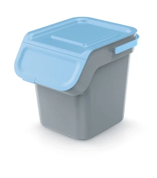 Kosze do segregacji odpadów 4x20 l, z filtrem węglowym, Smooth gray, KADDI Q SET4, Prosperplast