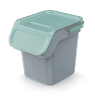 Kosze do segregacji odpadów 4x20 l, z filtrem węglowym, Smooth gray, KADDI Q SET4, Prosperplast