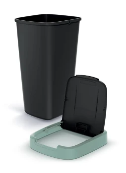 Kosz na śmieci 25 l, Jasny zielony, Czarny, COMPACTA Q, Prosperplast