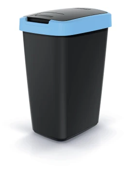 Kosz na śmieci 12 l, Jasny niebieski, Czarny, COMPACTA Q, Prosperplast