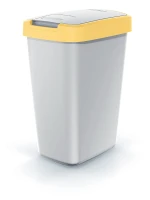 Kosz na śmieci 12 l, Jasny żółty, Popielaty, COMPACTA Q, Prosperplast