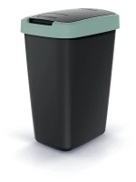 Kosz na śmieci 12 l, Jasny zielony, Czarny, COMPACTA Q, Prosperplast