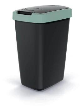 Kosz na śmieci 12 l, Jasny zielony, Czarny, COMPACTA Q, Prosperplast