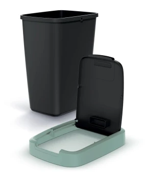 Kosz na śmieci 12 l, Jasny zielony, Czarny, COMPACTA Q, Prosperplast