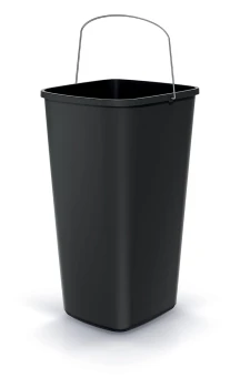 Kosz na śmieci 25 l, z metalową rączką, Czarny, Compacta Q basica, Prosperplast