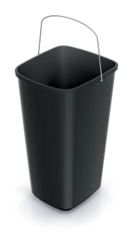 Kosz na śmieci 25 l, z metalową rączką, Czarny, Compacta Q basica, Prosperplast