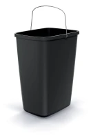 Kosz na śmieci 12 l, z metalową rączką, Czarny, Compacta Q Basica, Prosperplast