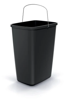 Kosz na śmieci 12 l, z metalową rączką, Czarny, Compacta Q Basica, Prosperplast