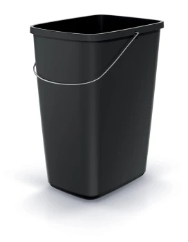 Kosz na śmieci 12 l, z metalową rączką, Czarny, Compacta Q Basica, Prosperplast