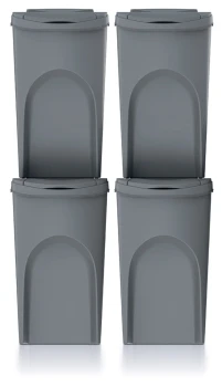 Kosze do segregacji odpadów 4x35 l, Czarny, SORTIBOX IKWB35S4, Prosperplast