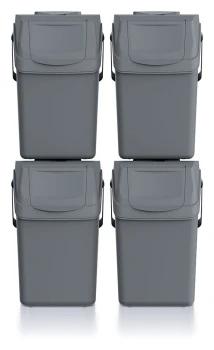 Kosze do segregacji odpadów 4x25 l, z rączką, Czarny, SORTIBOX ISWB25S4, Prosperplast
