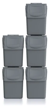 Kosze do segregacji odpadów 5x20 l, Czarny, SORTIBOX ISWB20S5, Prosperplast