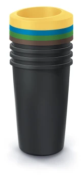 Zestaw okrągłych koszy na śmieci 4x45 l, NRBO45S4, Prosperplast