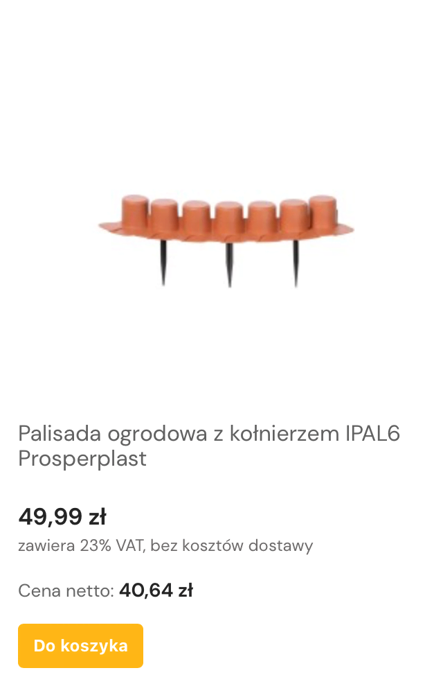 Palisada ogrodowa z kołnierzem IPAL6